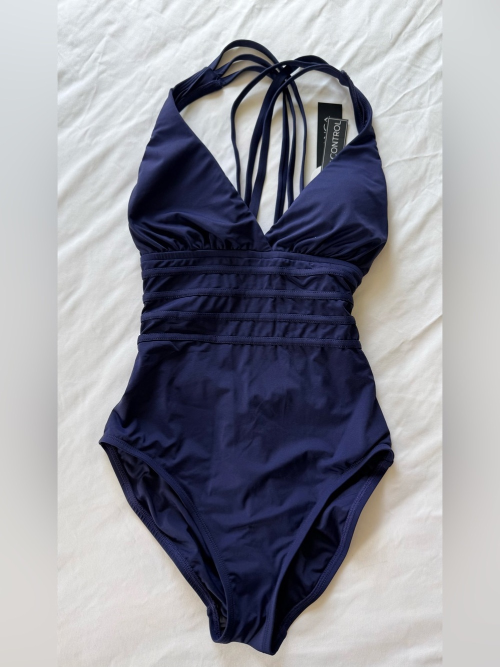 La Blanca NWT Navy Strappy One-Piece Swimsuit Tummy Control